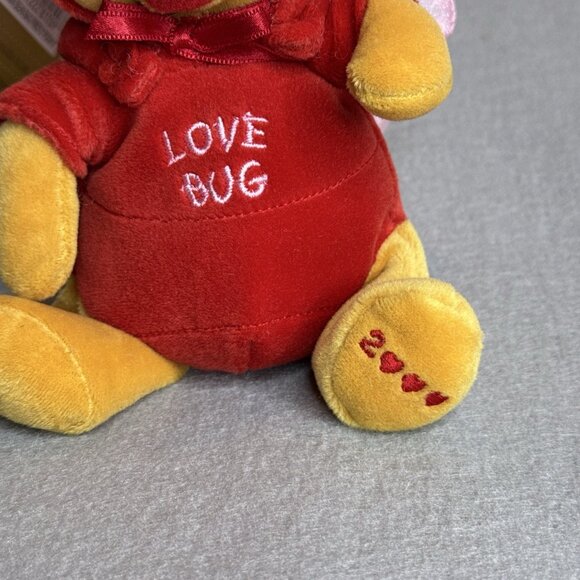 Firefly Pooh Love Bug Pink Wings The Disney Store Bean Bag Plush 8" Dated 2000 - Picture 2 of 6